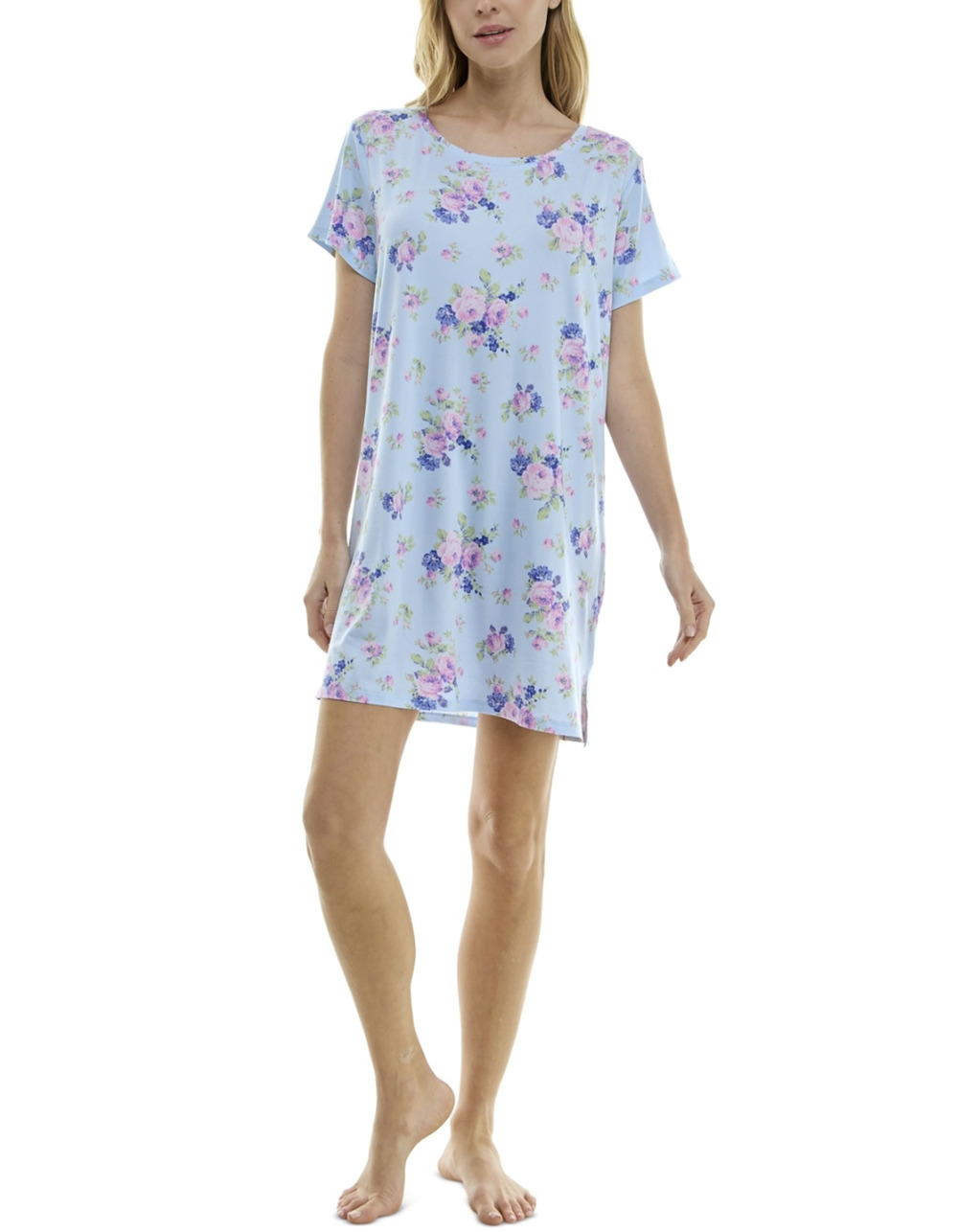 Roudelain Women Printed Short Sleeve Sleepshirt Marlior Floral Size L